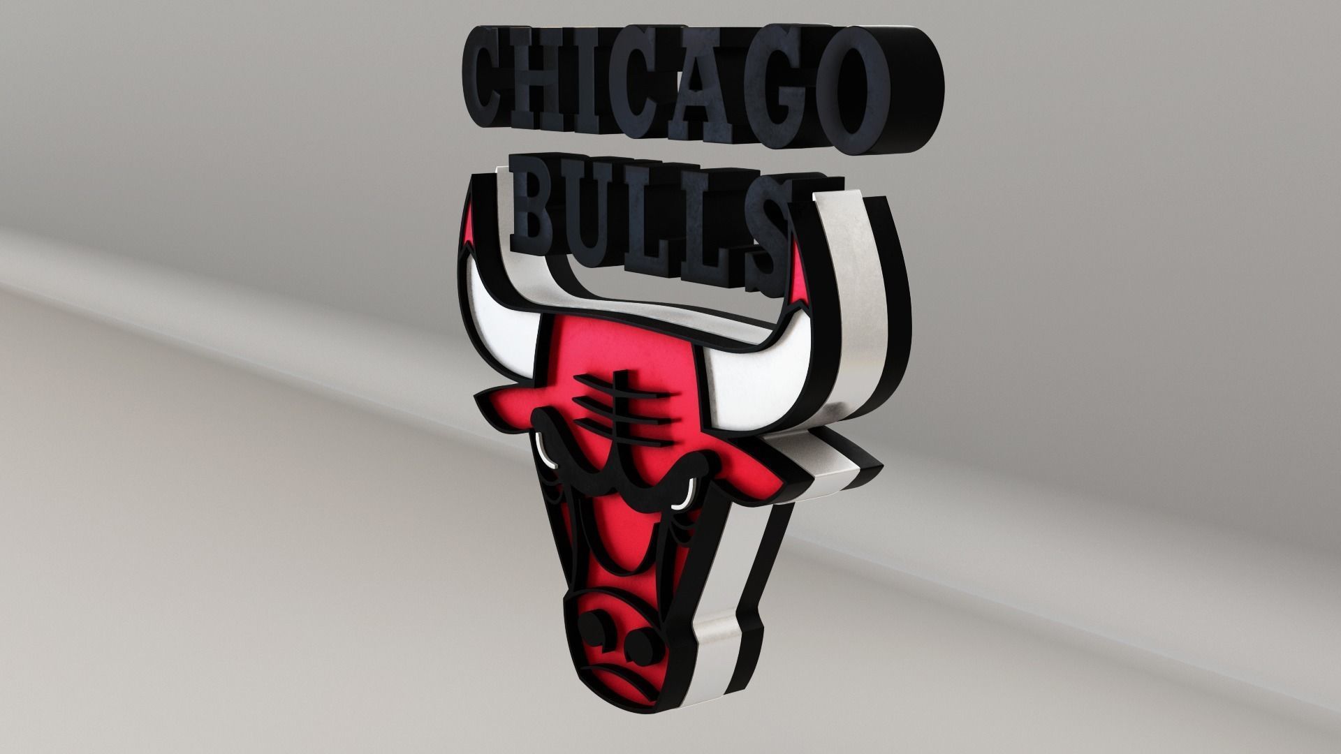 NBA Chicago Bulls Logo 3D model_5