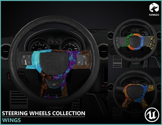 STEER - Steering Wheels Collection - Unreal Engine Low-poly 3D model
