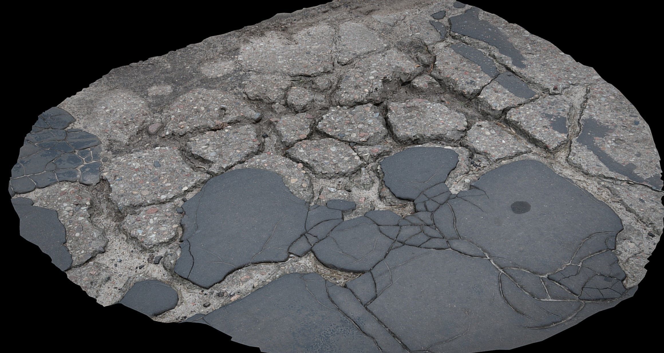 asphalt destroyed road debris part3 photogrammetry  Low-poly 3D model_1