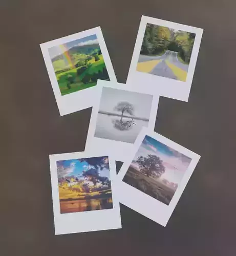 Polaroids Set Free low-poly 3D model