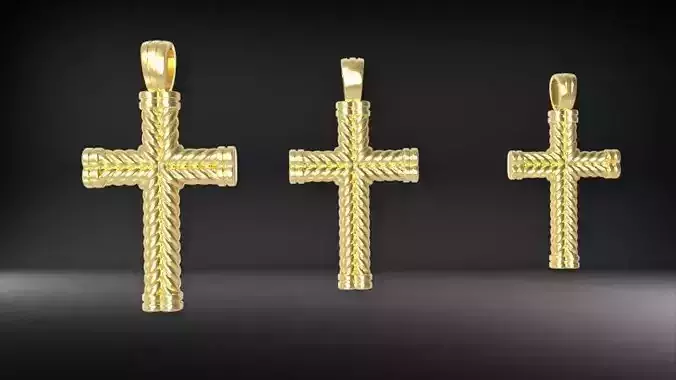 ROPE BRAIDED CROSS PENDANT