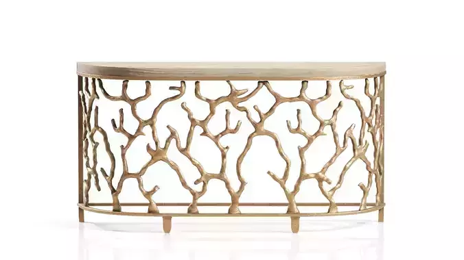 Atlantic Golden Coral Metal Console Table