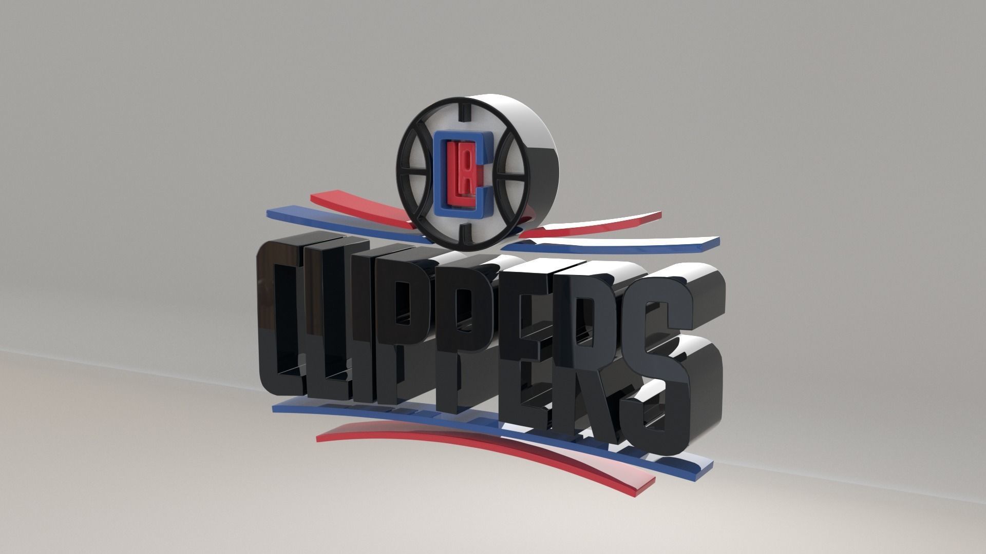 NBA LA Clippers Logo 3D model_6