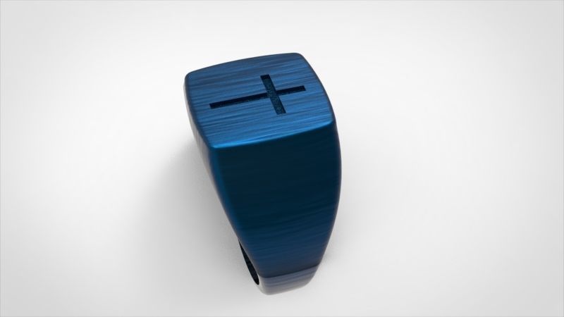 Men ring with cross 3D print model_26