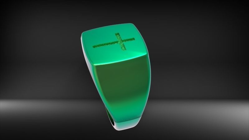 Men ring with cross 3D print model_24