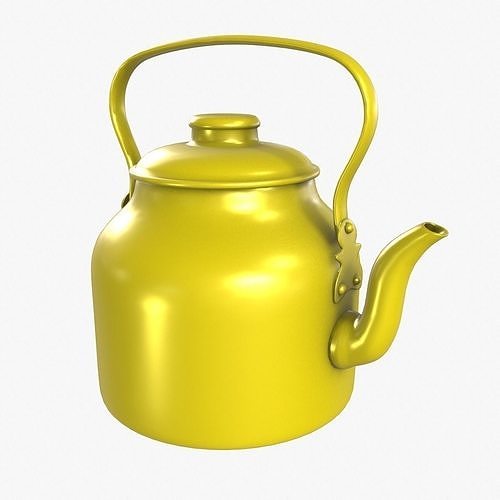 Teapot-metal-yellow 3D model