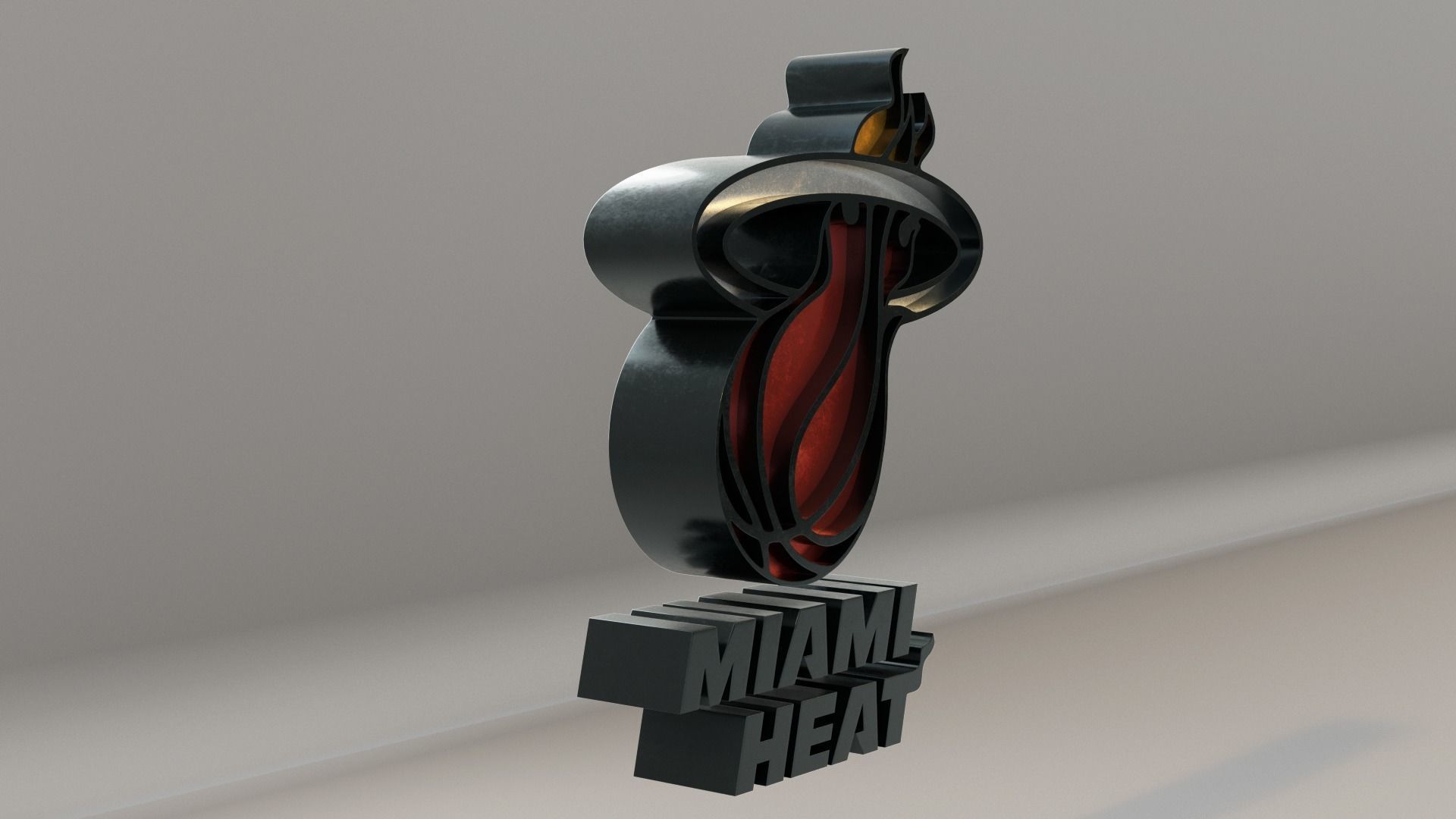 NBA Miami Heat Logo 3D model_4