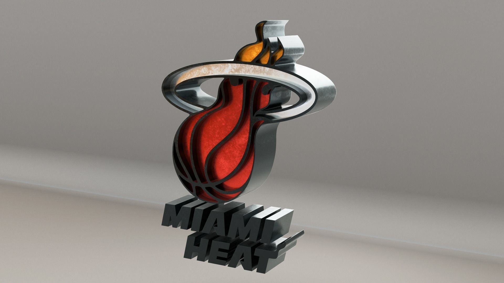 NBA Miami Heat Logo 3D model_2