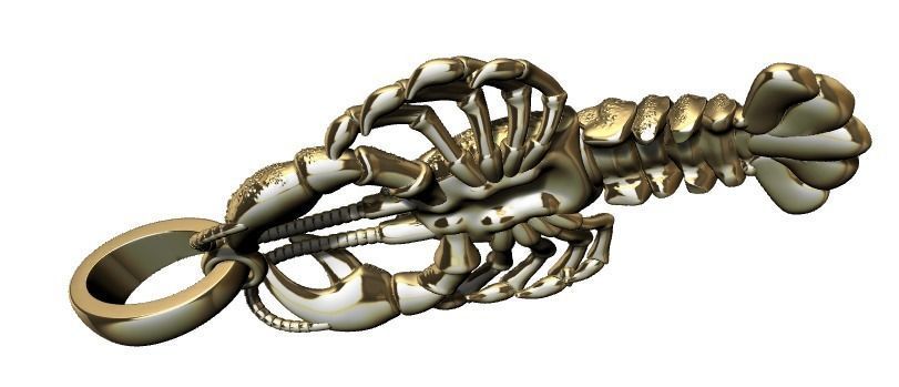 Lobster crayfish pendent Necklace Charm Jewelry  3D print model_15