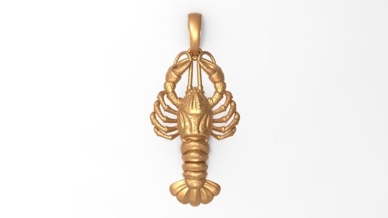 Lobster crayfish pendent Necklace Charm Jewelry  3D print model_16