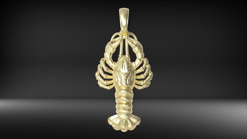 Lobster crayfish pendent Necklace Charm Jewelry  3D print model_18