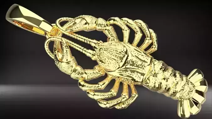 Lobster crayfish pendent Necklace Charm Jewelry  3D print model Lobster crayfish pendent Necklace Charm Jewelry  3D print model