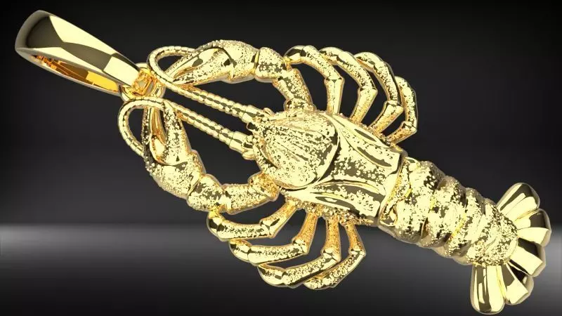 Lobster crayfish pendent Necklace Charm Jewelry  3D print model_0