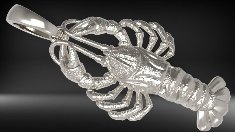 Lobster crayfish pendent Necklace Charm Jewelry  3D print model_25