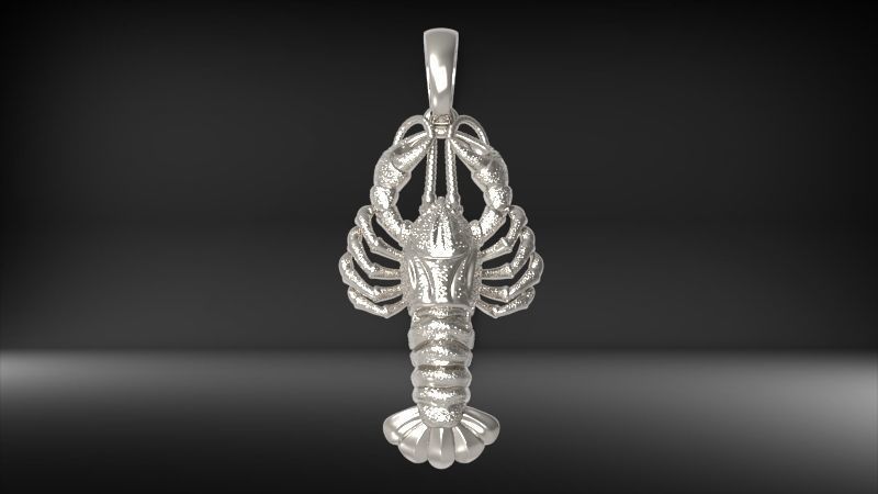 Lobster crayfish pendent Necklace Charm Jewelry  3D print model_24