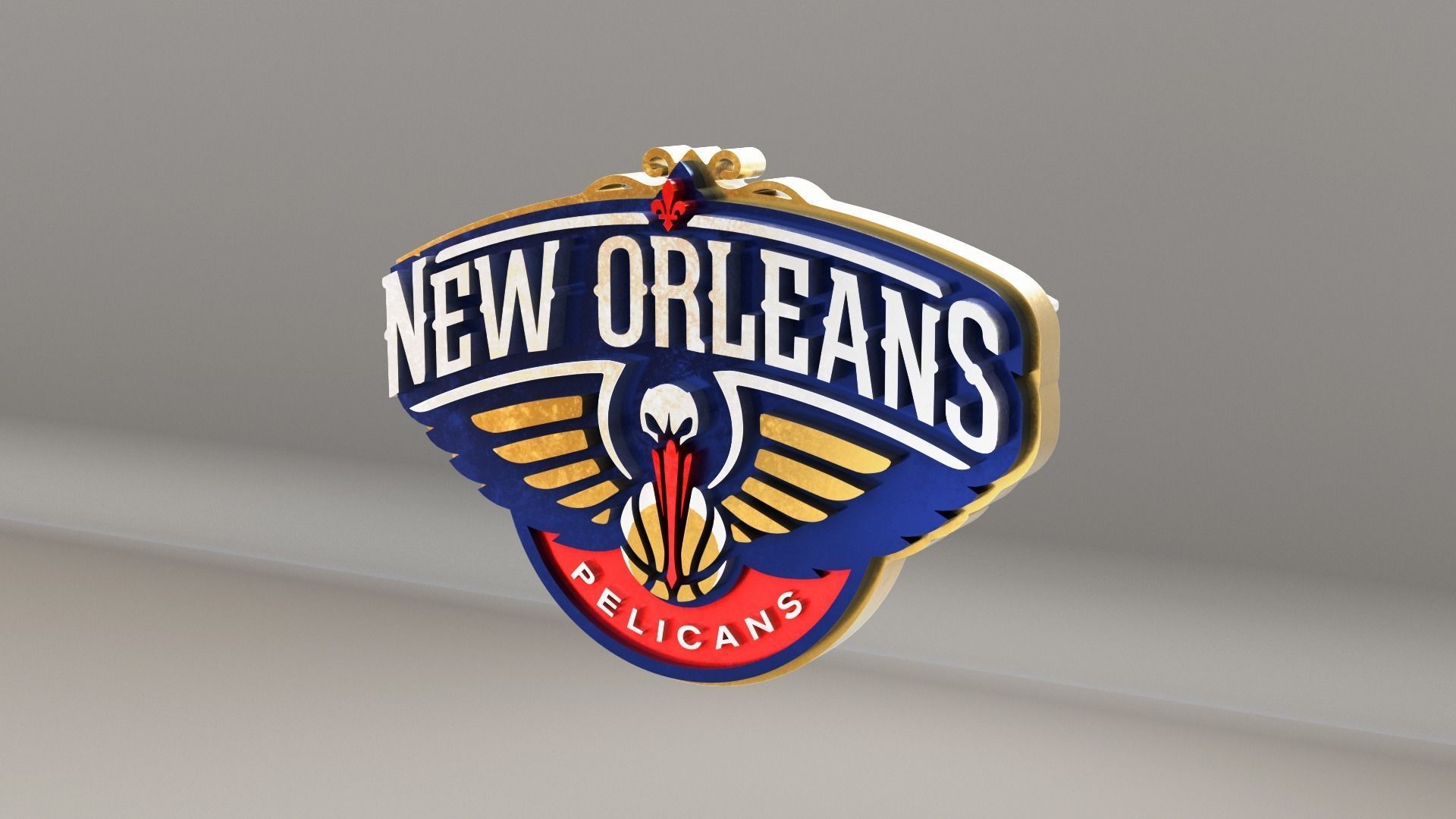 NBA New Orleans Pelicans Logo 3D model_2
