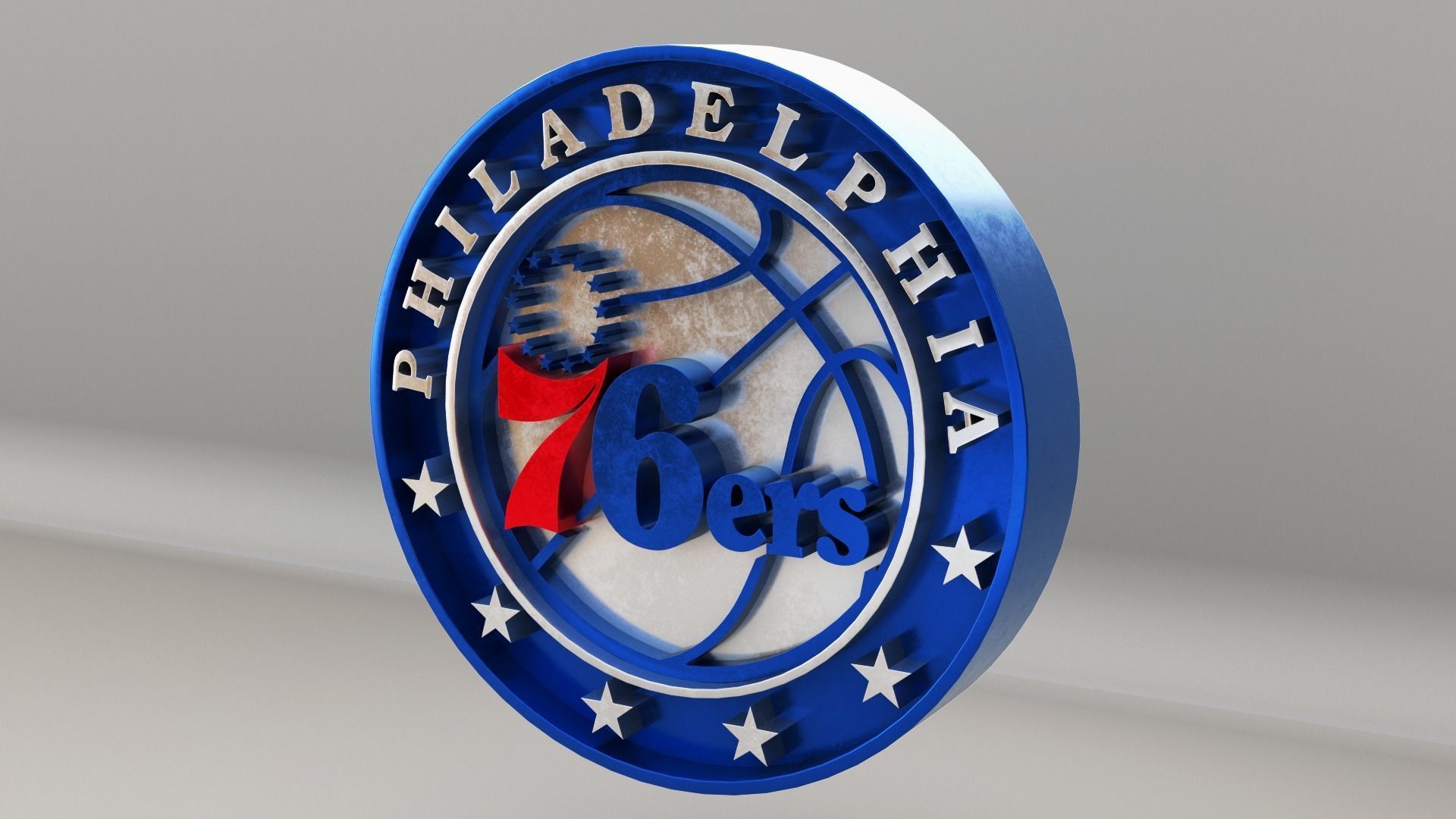 NBA Philadelphia 76ers Logo 3D model_2