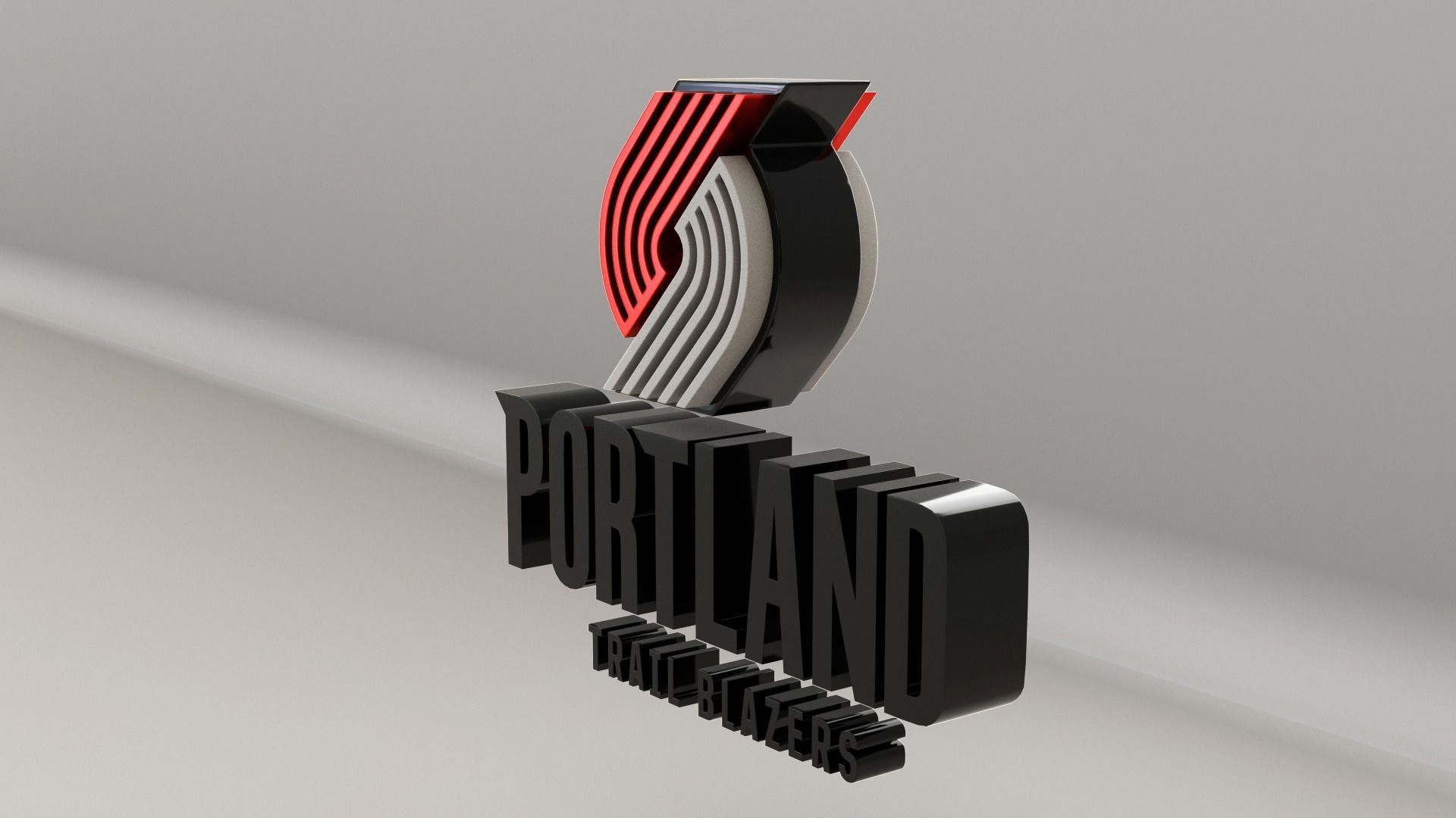 NBA Portland Trail Blazers Logo 3D model_5
