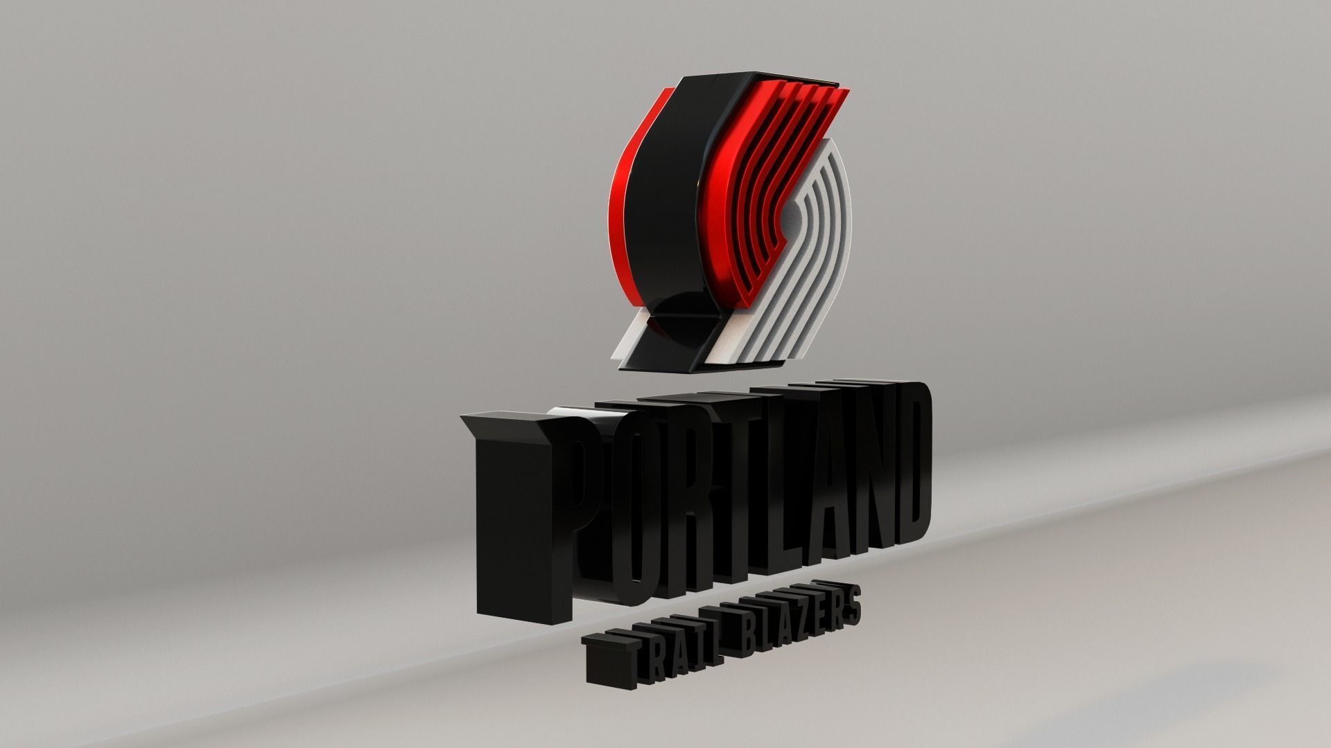 NBA Portland Trail Blazers Logo 3D model_4