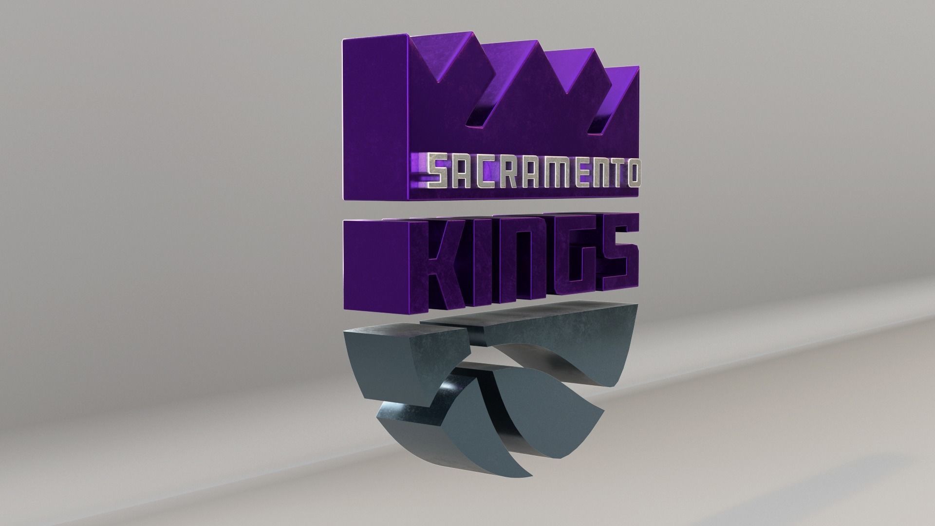 NBA Sacramento Kings Logo 3D model_4