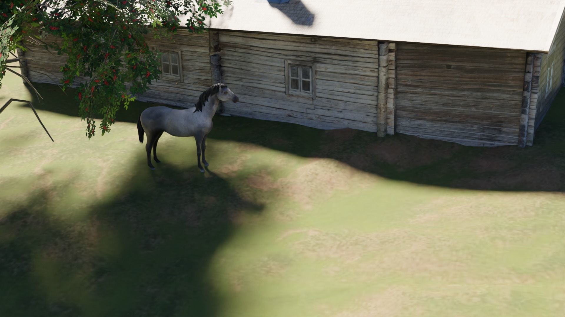 Realistic Gray Horse Low-poly 3D model_8