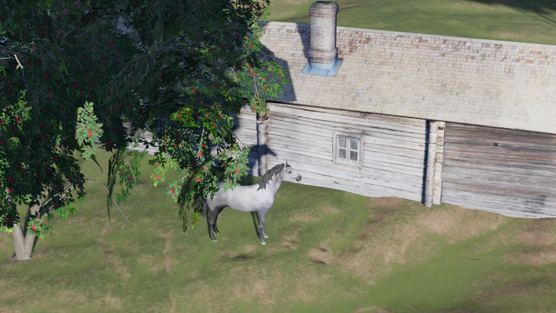 Realistic Gray Horse Low-poly 3D model_2