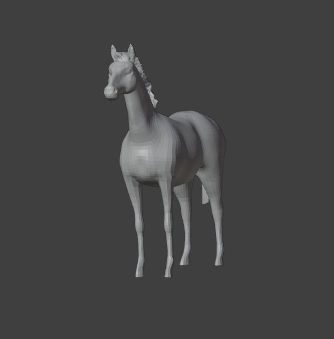 Realistic Gray Horse Low-poly 3D model_5