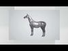 Realistic Gray Horse  Low-poly 3D model_1
