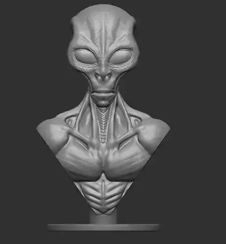 Alien bust 3D print model
