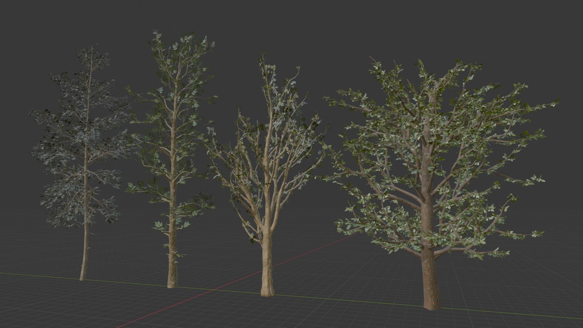 forest tree Low-poly 3D model_3