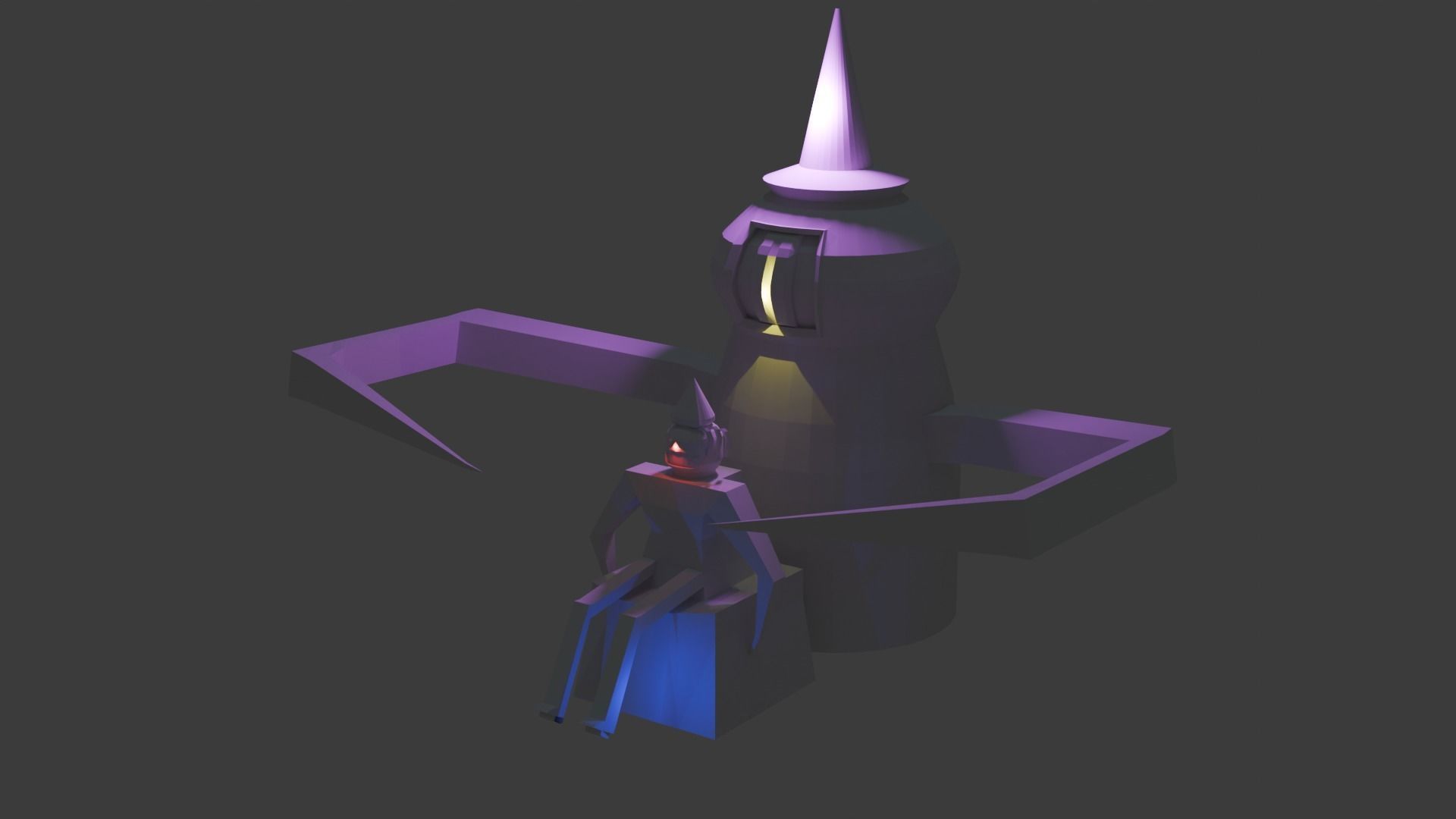 Monster Ready to Attack and Cool Guy 3D Characters Low-poly 3D model_2