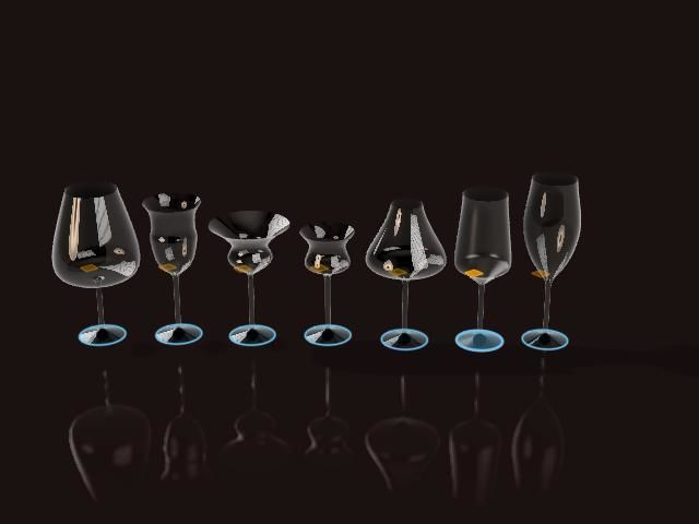 Glass Set 3D model_1