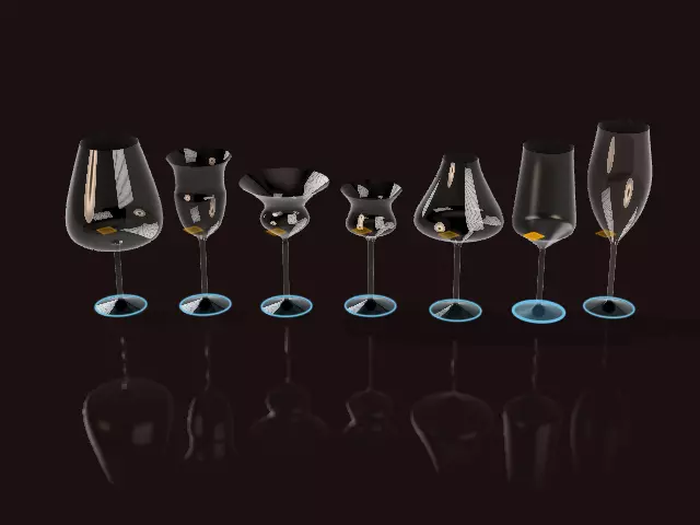Glass Set 3D model_0