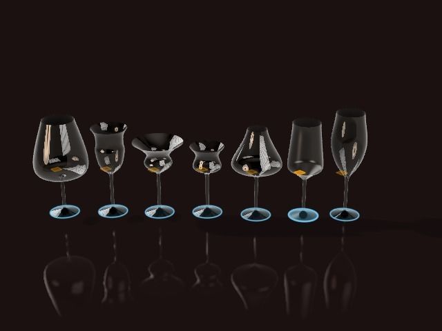 Glass Set 3D model_2