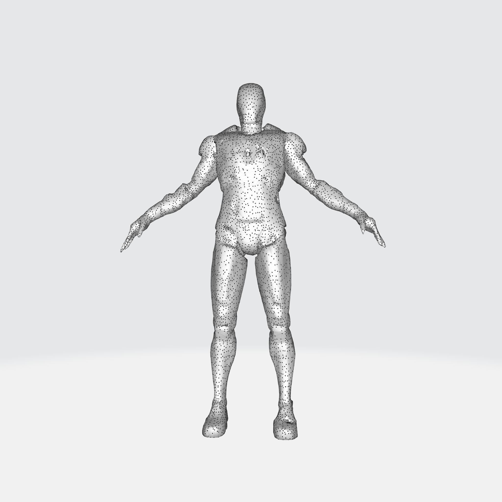 A robust with a metallic body 3D model_11