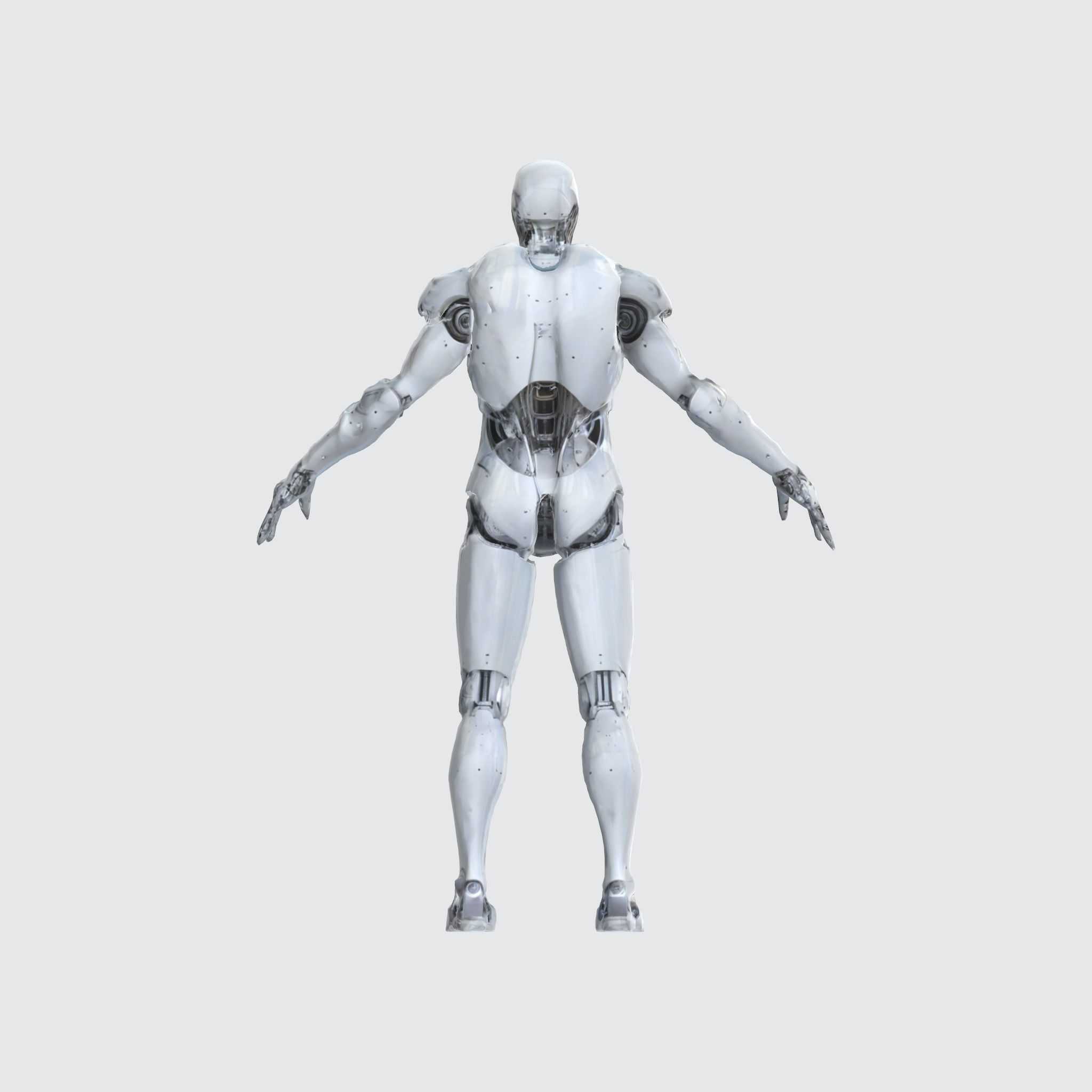 A robust with a metallic body 3D model_5