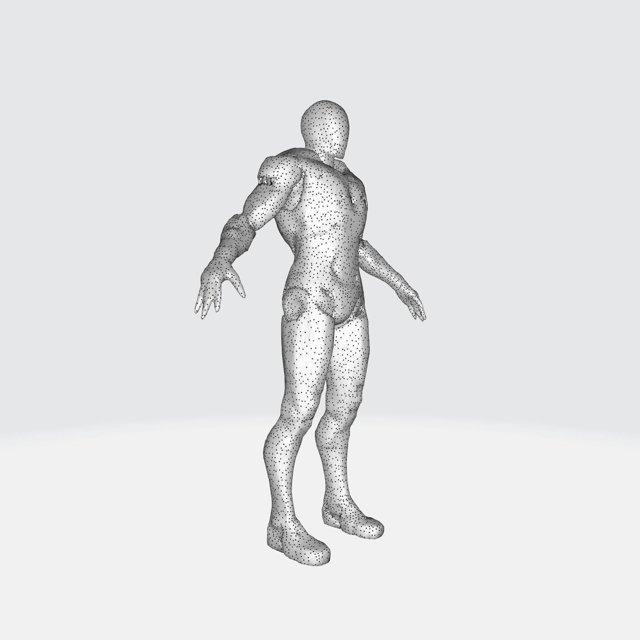 A robust with a metallic body 3D model_2