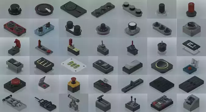 Set of 80 switch buttons