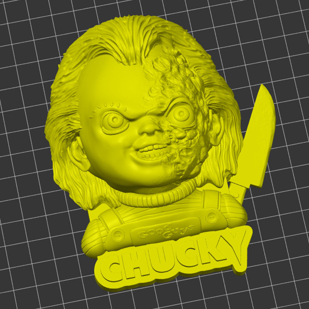 Chucky Half Burn Face 3D model_2