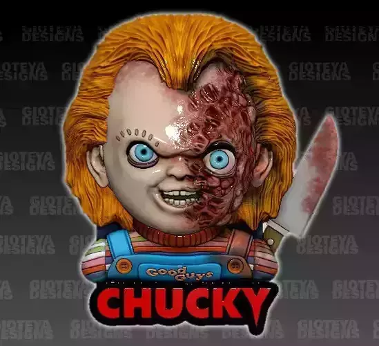 Chucky Half Burn Face