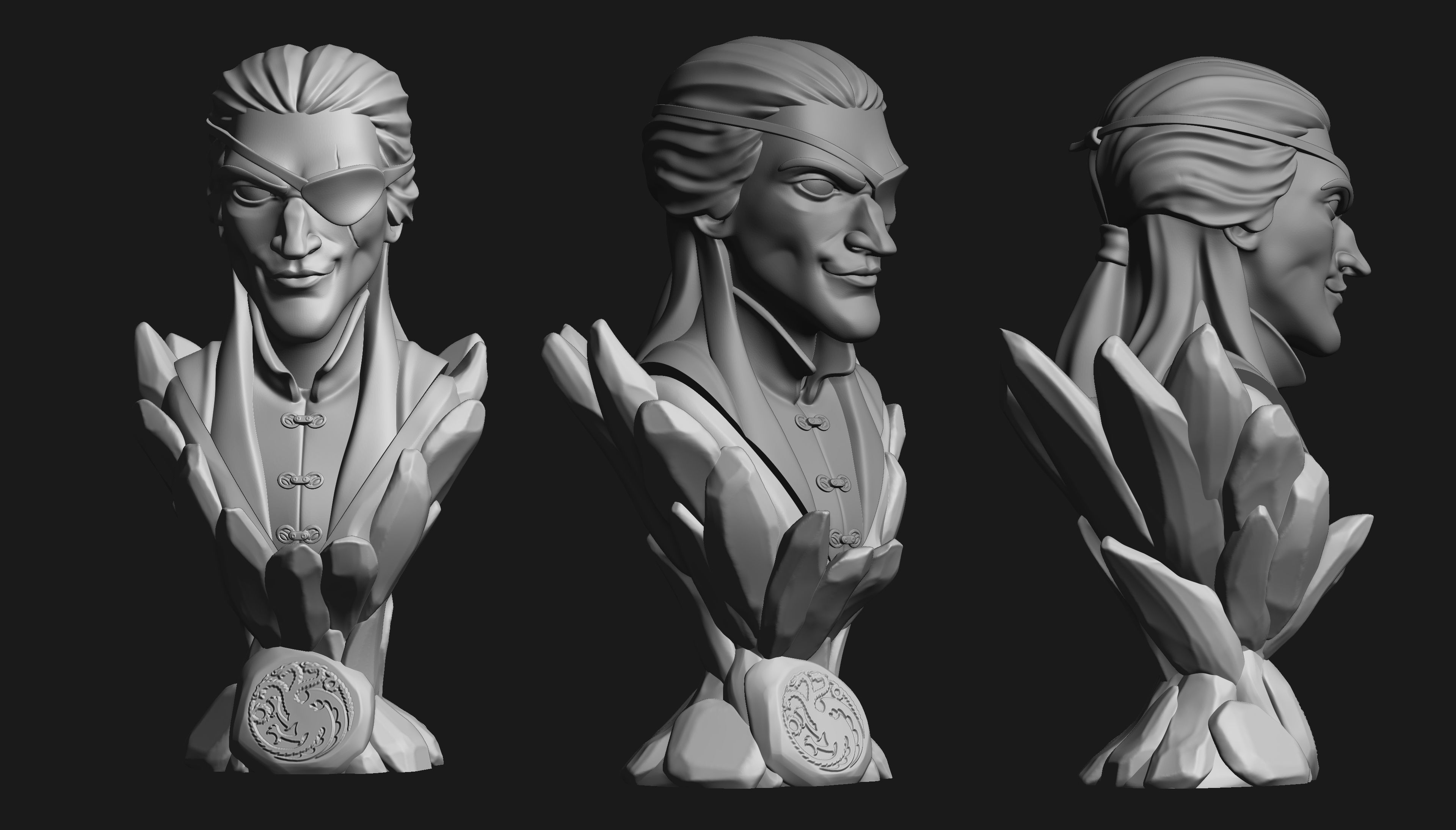 Aemon Targaryen Bust 3D print model_1