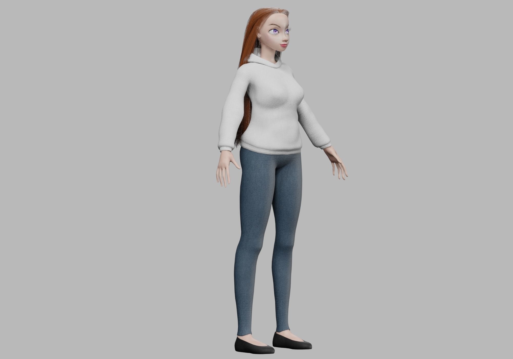young pretty girl V29670  Low-poly 3D model_3