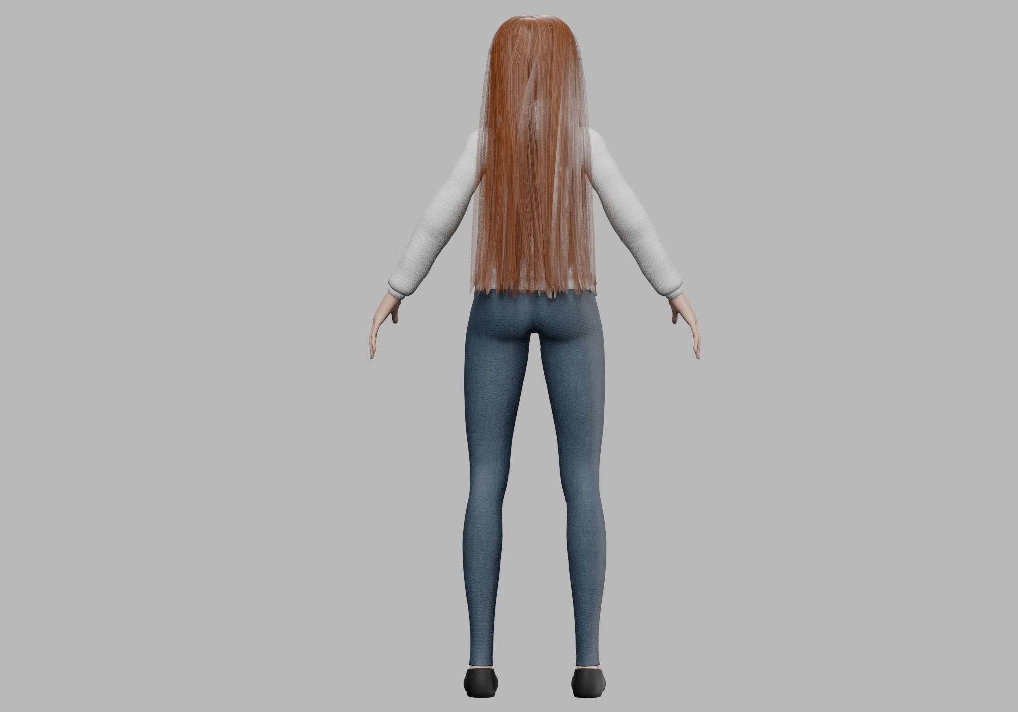 young pretty girl V29670  Low-poly 3D model_6