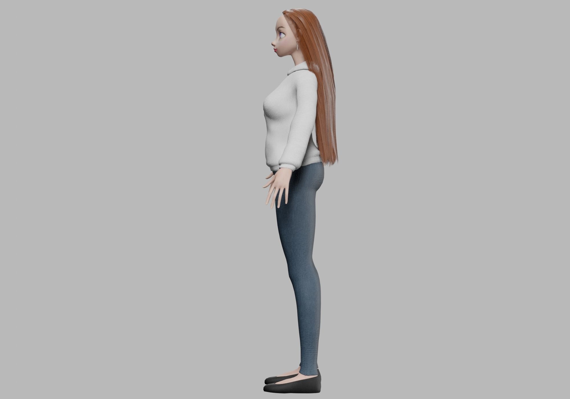 young pretty girl V29670  Low-poly 3D model_7