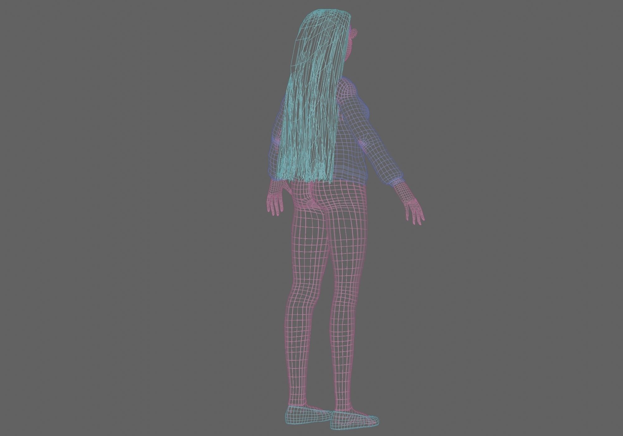 young pretty girl V29670  Low-poly 3D model_13