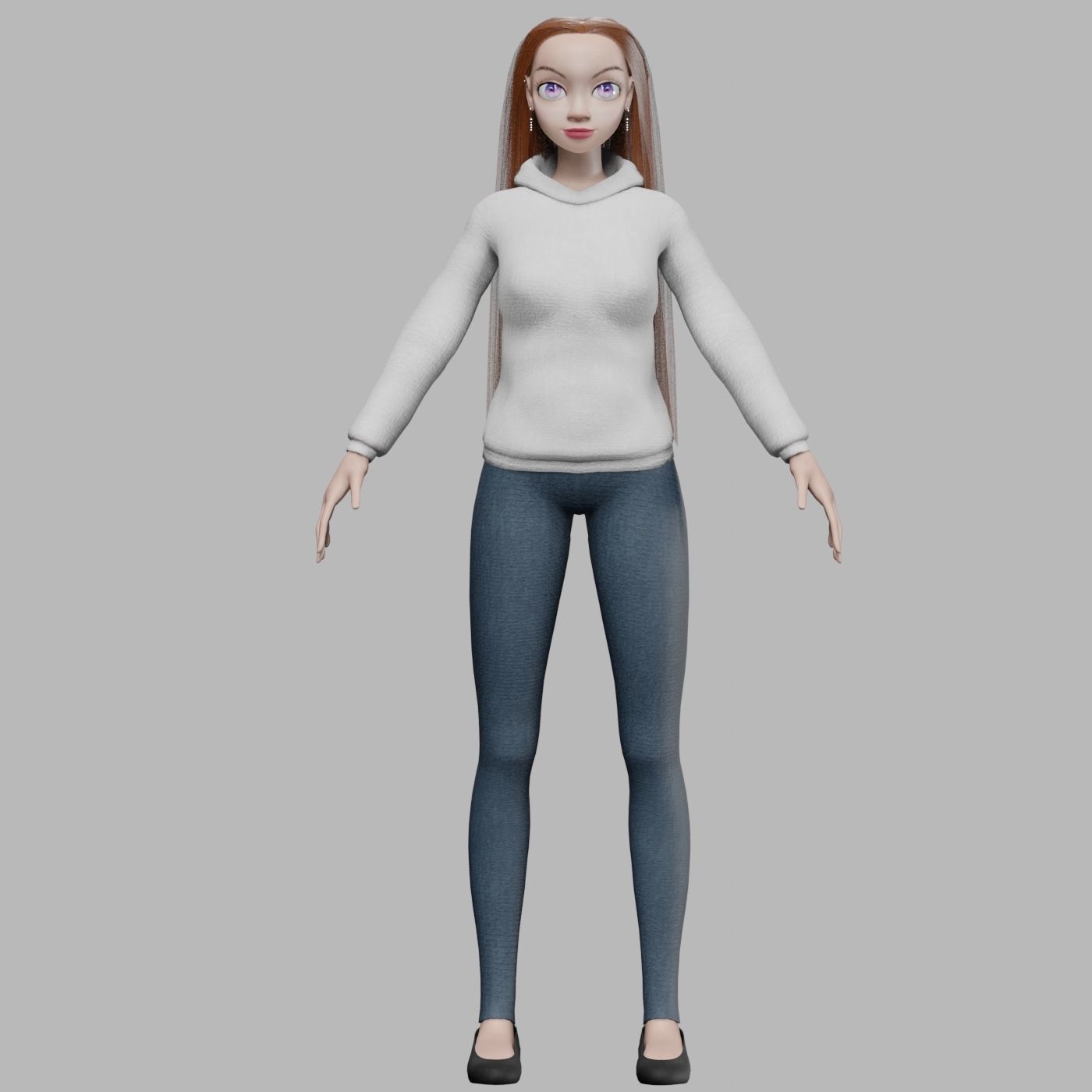 young pretty girl V29670  Low-poly 3D model_9