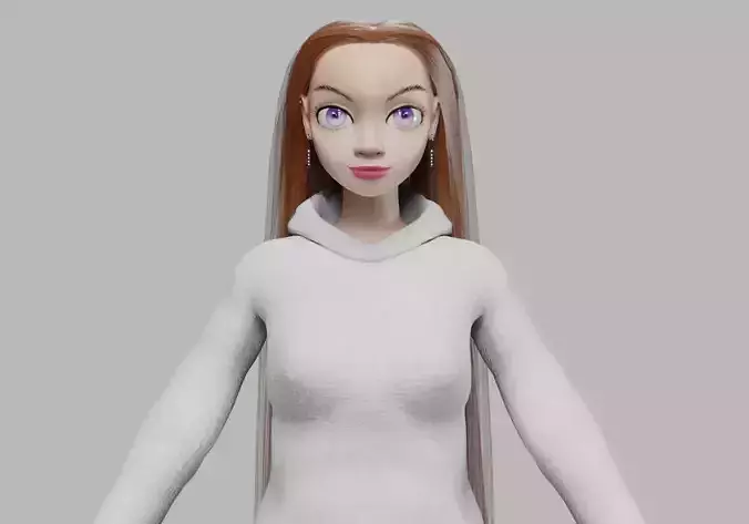 young pretty girl V29670  Low-poly 3D model