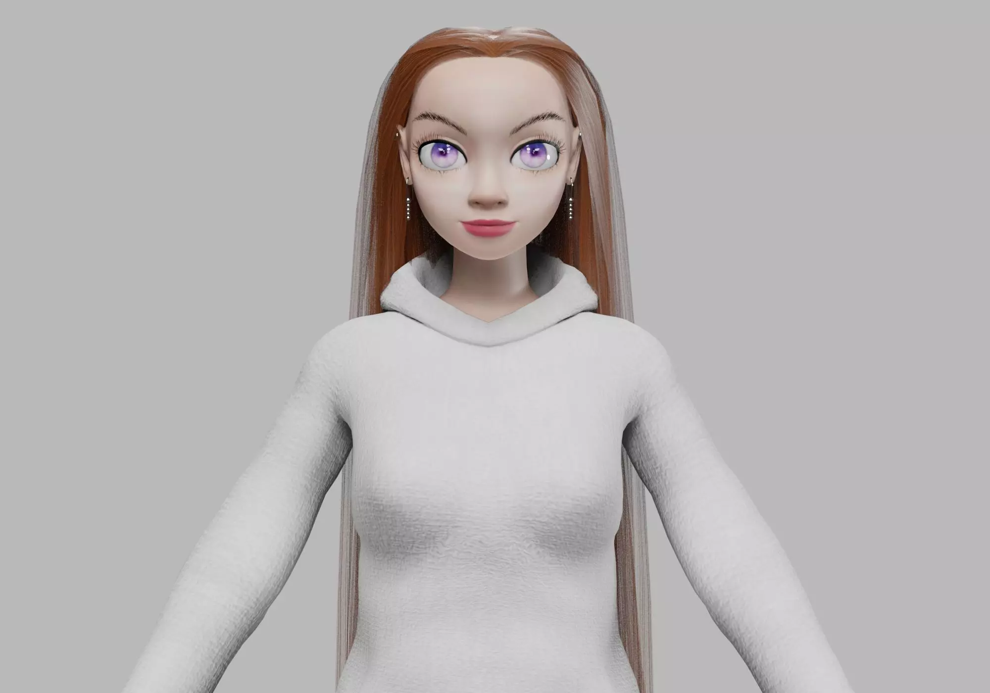 young pretty girl V29670  Low-poly 3D model_0