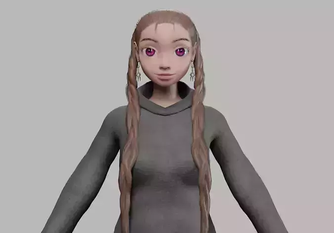 young cartoon girl V31021 