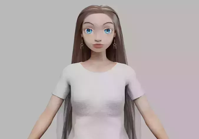 sweet pretty girl V34714  Low-poly 3D model